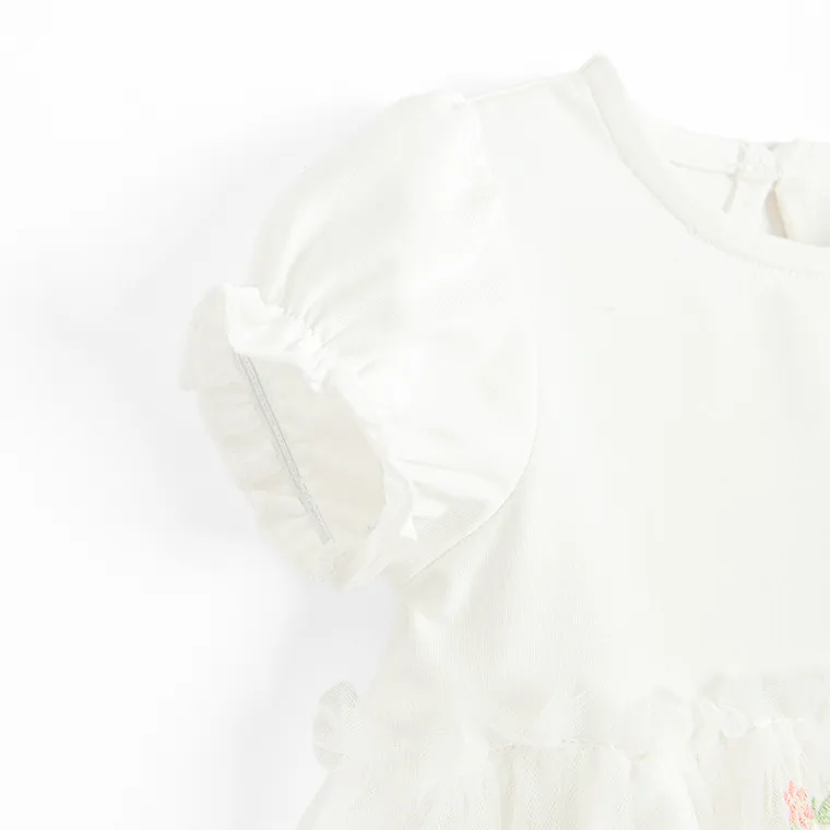 Cool Club, Body sukienka dziewczęce z krótkim rękawem, białe