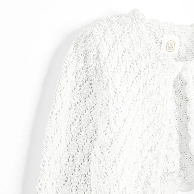 Cool Club, Bolerko dziewczęce, ażurowe, białe