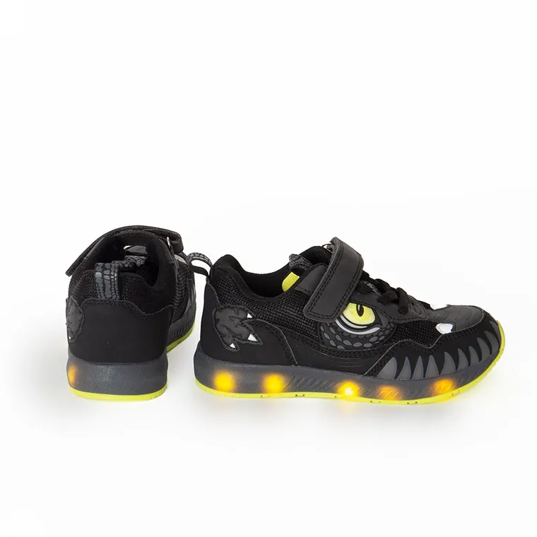 Cool Club, Buty sportowe chłopięce, czarne, świecąca podeszwa