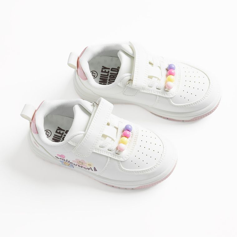Cool Club, Buty sportowe dziewczęce, białe, SmileyWorld