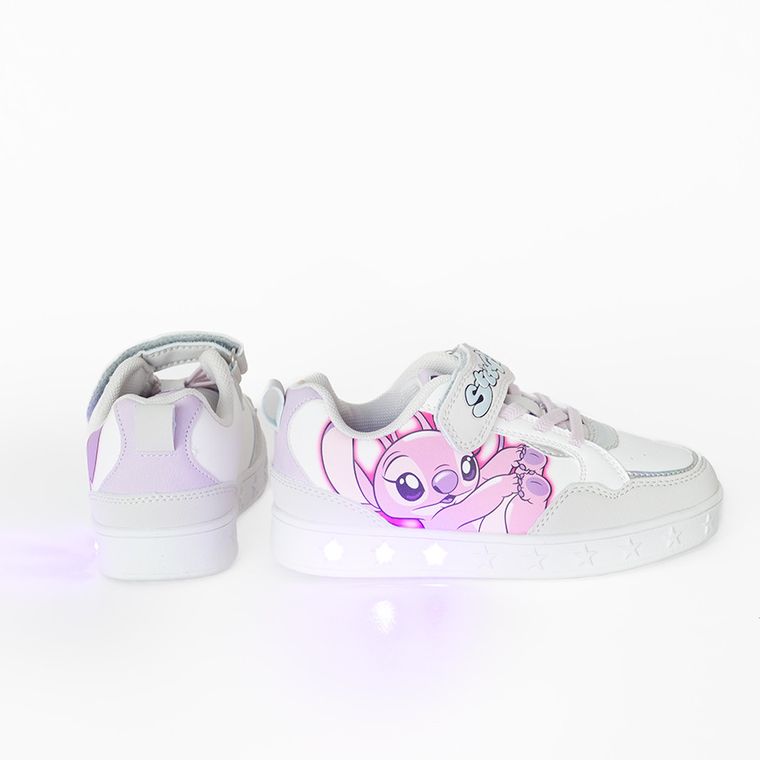 Cool Club, Buty sportowe dziewczęce, białe, świecąca podeszwa, Lilo i Stitch