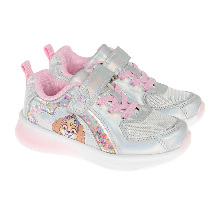 Cool Club, Buty sportowe dziewczęce, srebrne, świecąca podeszwa, Psi Patrol