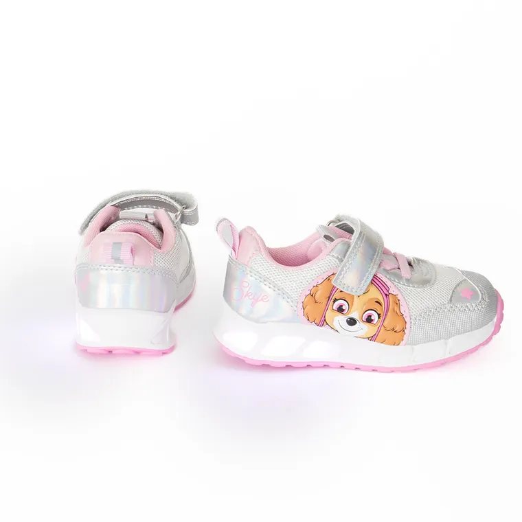 Cool Club, Buty sportowe dziewczęce, srebrne, świecąca podeszwa, Psi Patrol