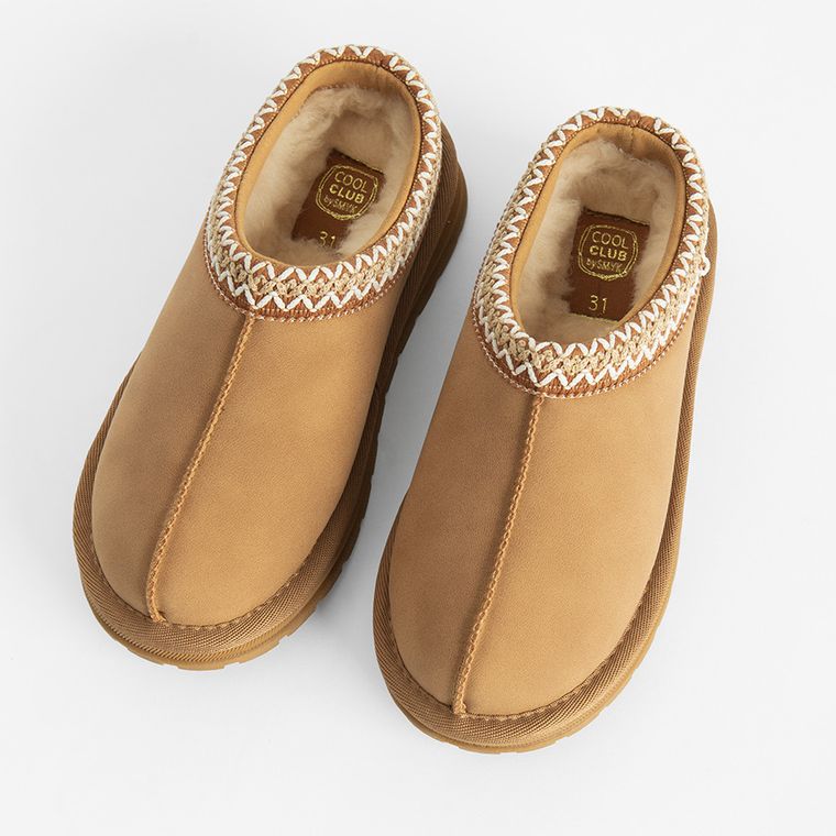 Cool Club, Buty zimowe dziewczęce z wełną, ocieplane, brązowe