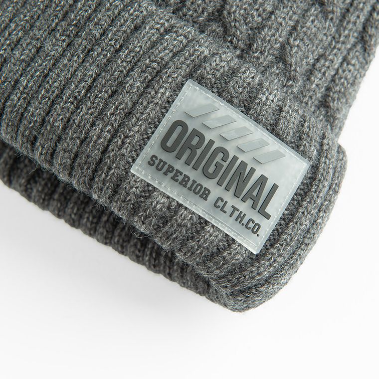 Cool Club, Czapka chłopięca z pomponem, szara