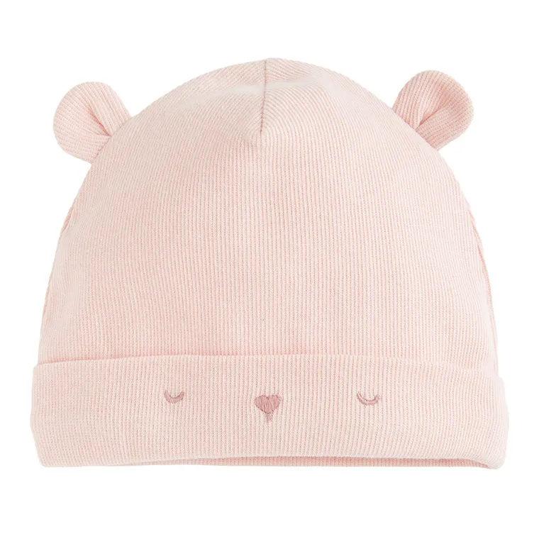 Cool Club, Czapka dziewczęca, prążkowana, różowa, zestaw, 2 szt.