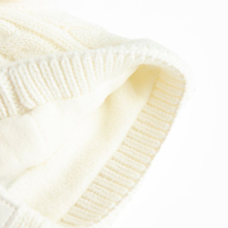 Cool Club, Czapka dziewczęca z pomponami, ecru