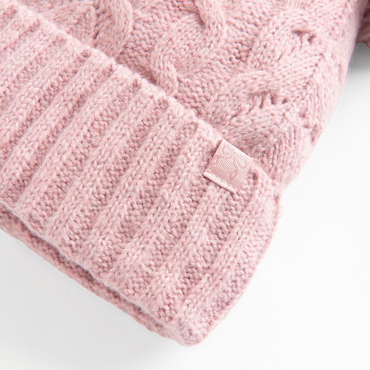 Cool Club, Czapka dziewczęca z pomponami, różowa
