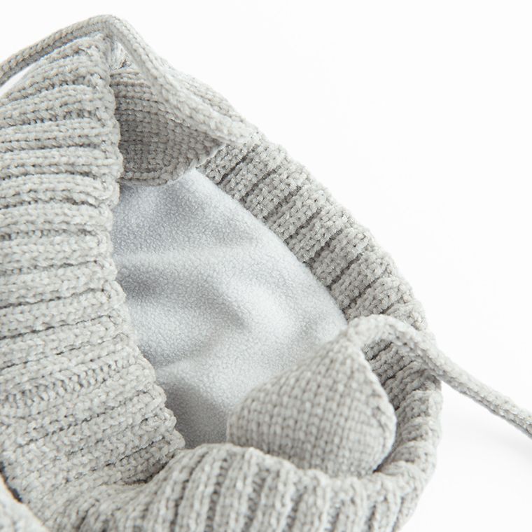 Cool Club, Czapka dziewczęca z pomponami, wiązana, szara