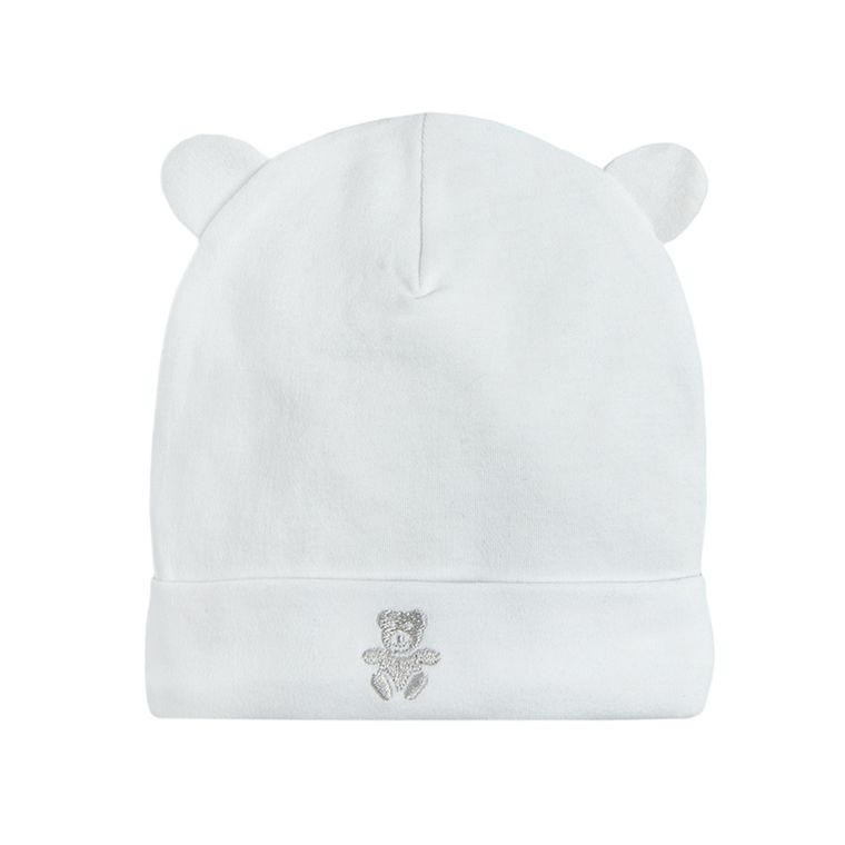 Cool Club, Czapka niemowlęca, bawełna organiczna, biała, niebieska, zestaw, 2 szt.