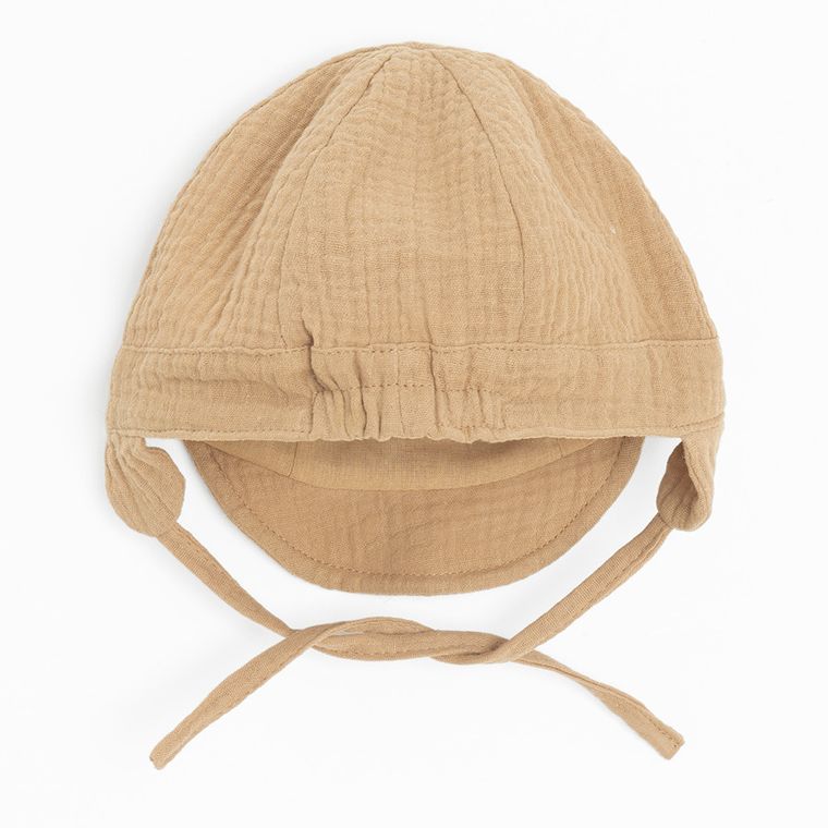 Cool Club, Czapka z daszkiem chłopięca, wiązana, muślinowa, jasnobrązowa
