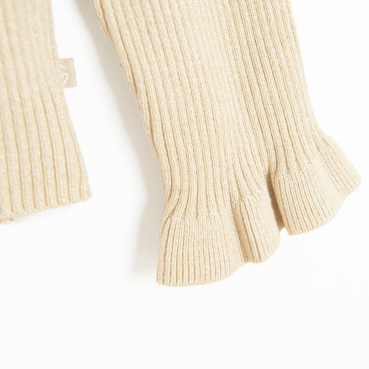 Cool Club, Golf dziewczęcy, prążkowany, beżowy