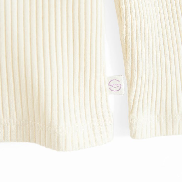 Cool Club, Golf dziewczęcy, prążkowany, biały