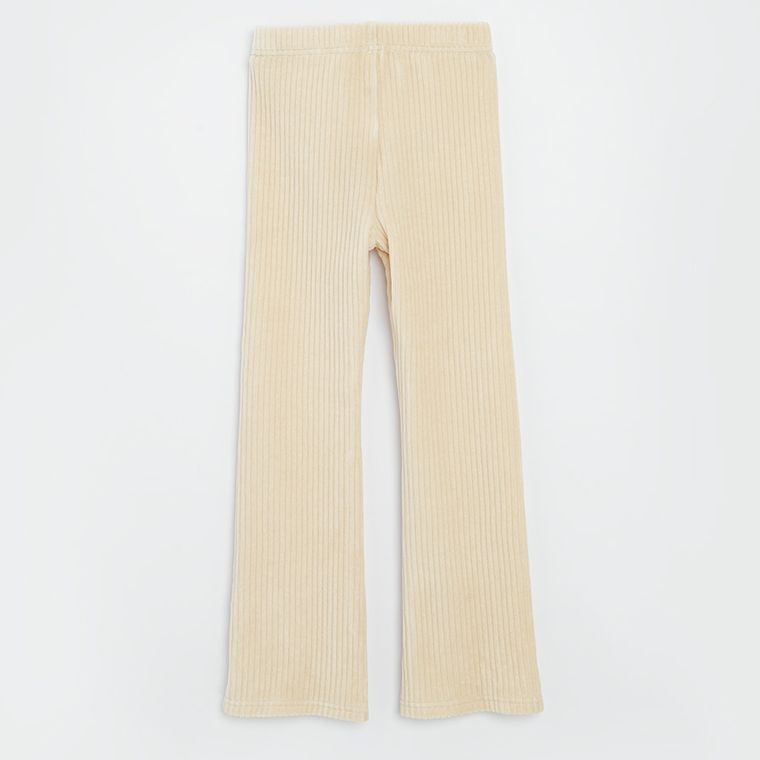 Cool Club, Jegginsy dziewczęce, dzwony, welurowe, beżowe