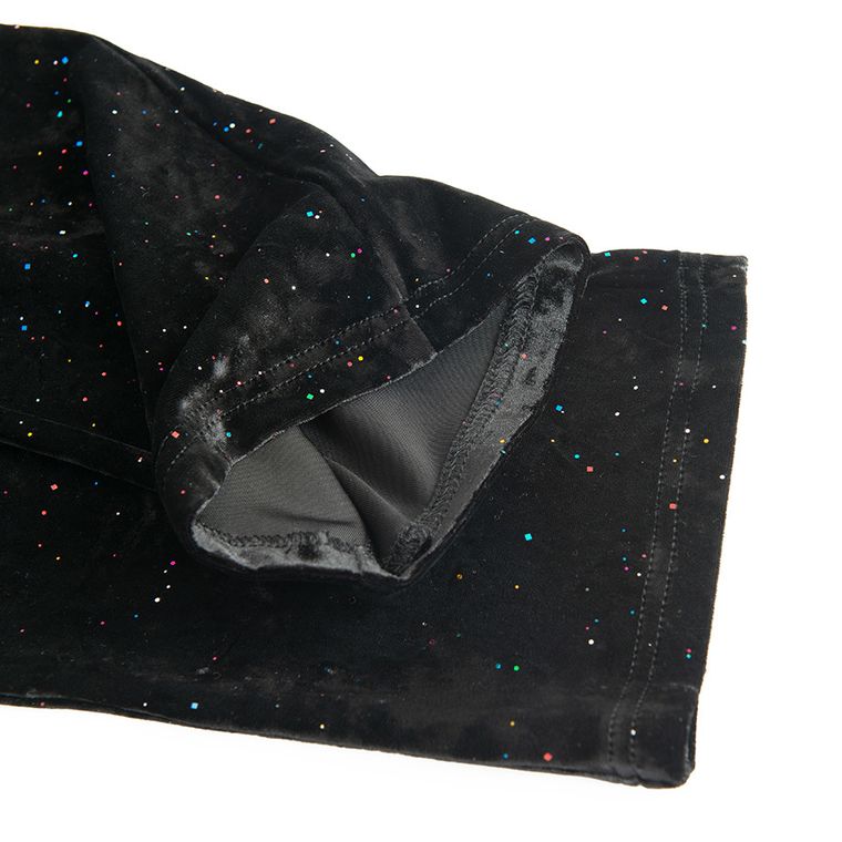 Cool Club, Jegginsy dziewczęce, flare, welurowe, czarne