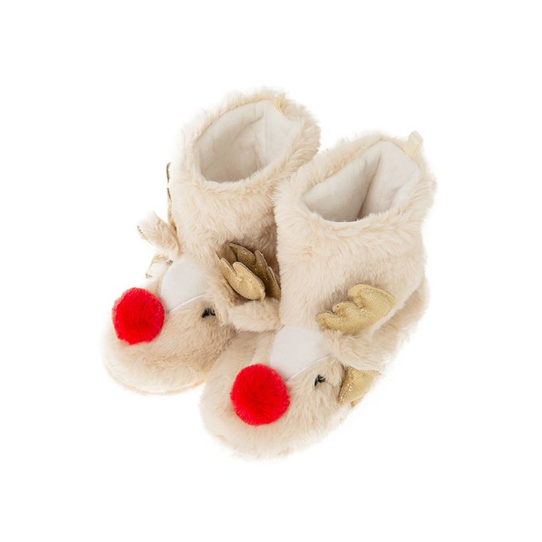 Cool Club, Kapcie dziewczęce, ecru, renifery