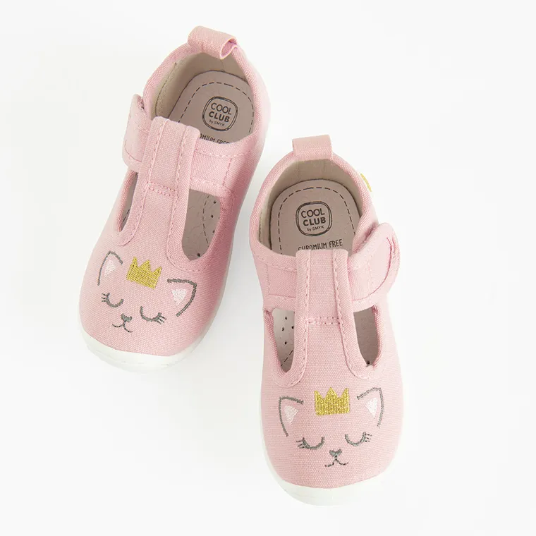 Cool Club, Kapcie dziewczęce, różowe, skórzana wkładka, Zdrowa Stopa
