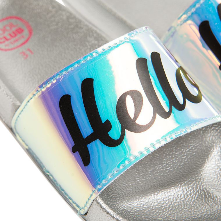 Cool Club, Klapki dziewczęce, srebrne, Hello