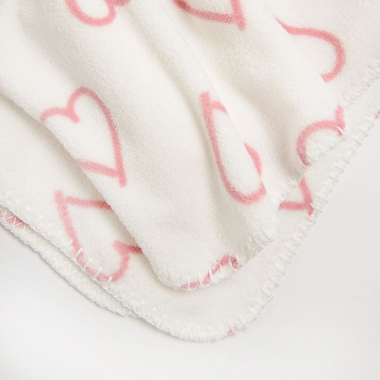 Cool Club, Koc niemowlęcy, biały, serca, 100-80 cm