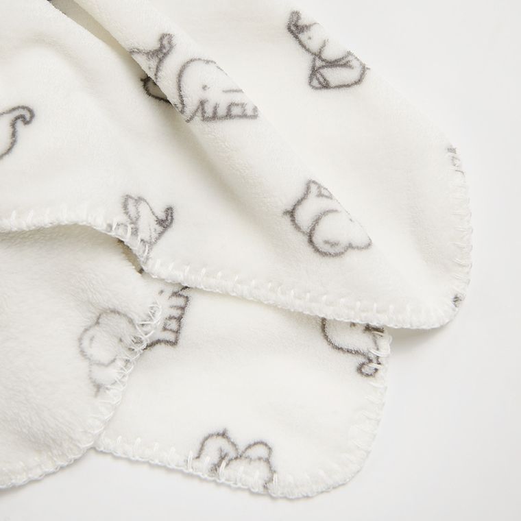 Cool Club, Kocyk niemowlęcy, biały, słoniki, 100-80 cm