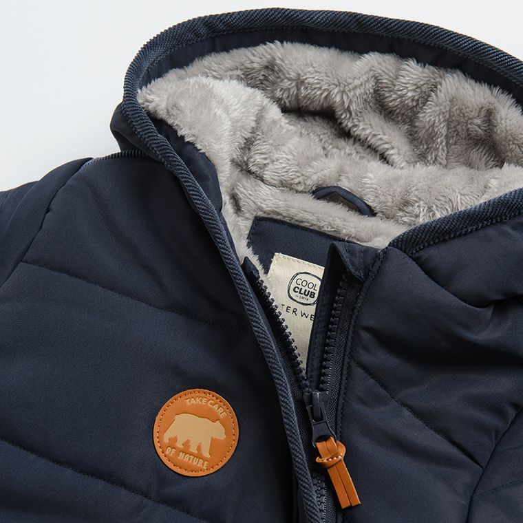 Cool Club, Kombinezon chłopięcy z kapturem, granatowy