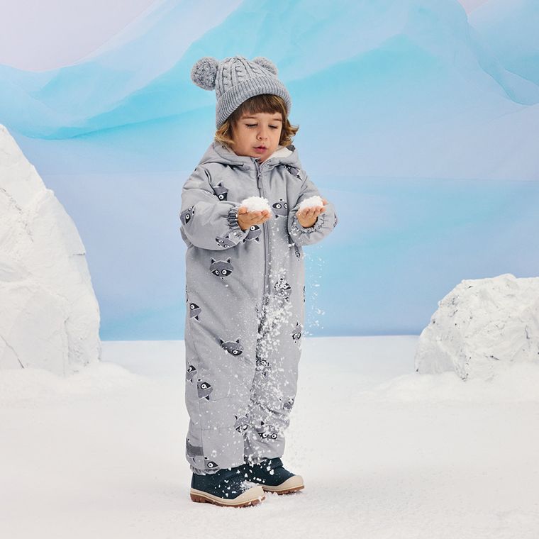 Cool Club, Kombinezon chłopięcy z kapturem, ocieplany, szary