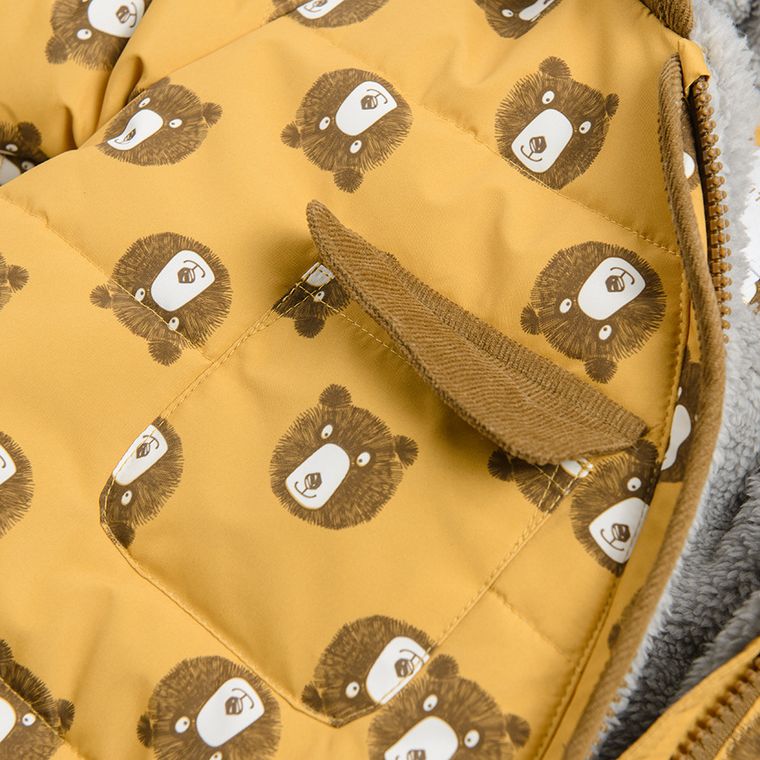 Cool Club, Kombinezon chłopięcy z kapturem, żółty