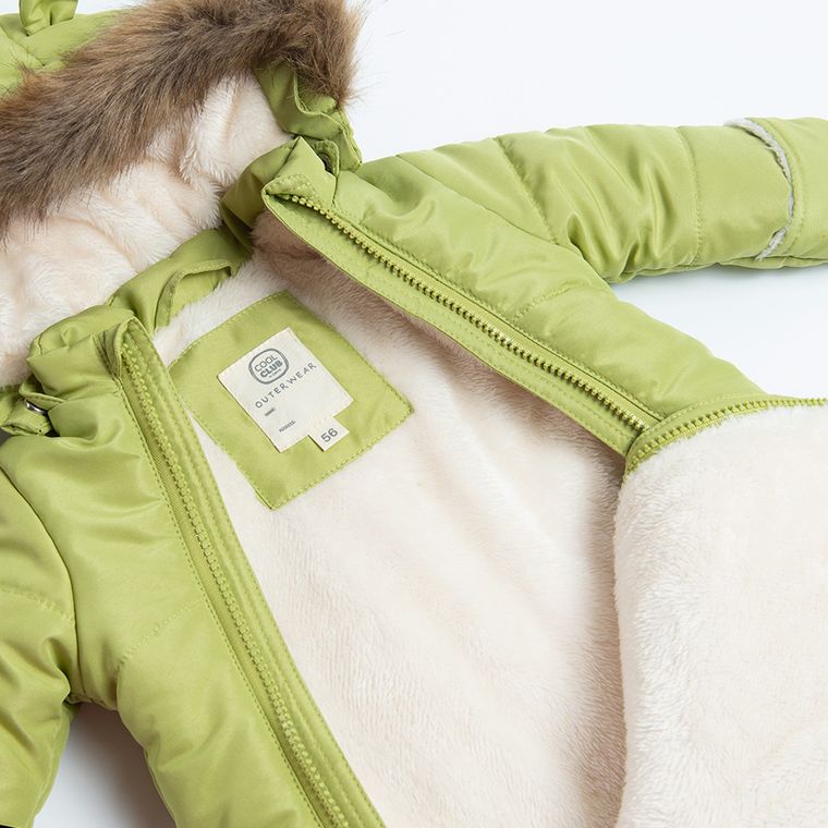 Cool Club, Kombinezon dziecięcy z kapturem, zielony