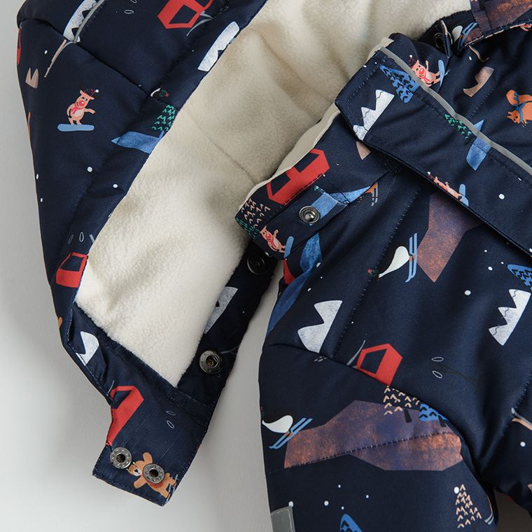 Cool Club, Kombinezon narciarski chłopięcy z kapturem, ocieplany, granatowy