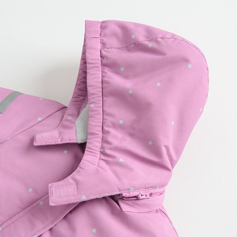 Cool Club, Kombinezon narciarski dziewczęcy z kapturem, ocieplany, różowy