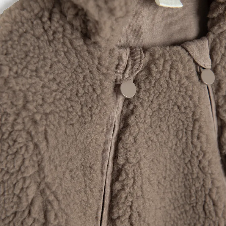 Cool Club, Kombinezon przejściowy niemowlęcy z kapturem, ocieplany, brązowy