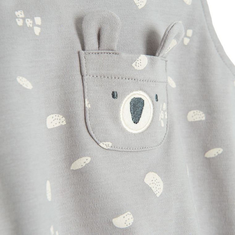 Cool Club, Komplet chłopięcy, Body bez rękawów, Kapelusz, szary