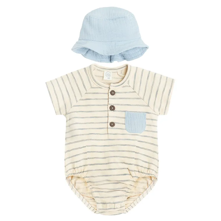 Cool Club, Komplet chłopięcy, Body z krótkim rękawem, Kapelusz, mix
