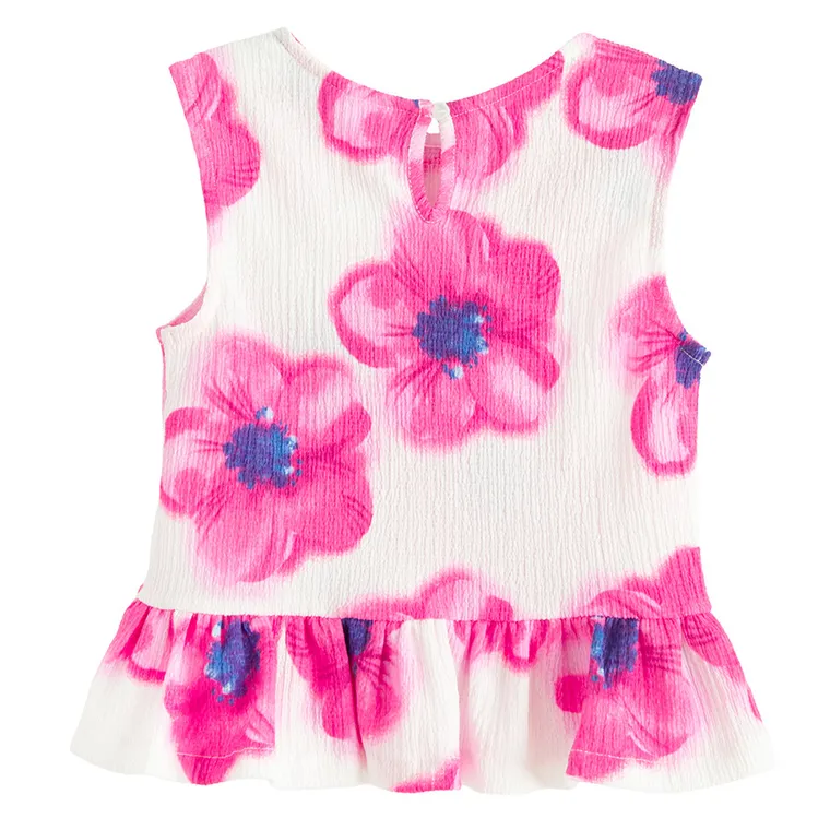 Cool Club, Komplet dziewczęcy, Bluzka bez rękawów, Spodnie materiałowe, wide, biały