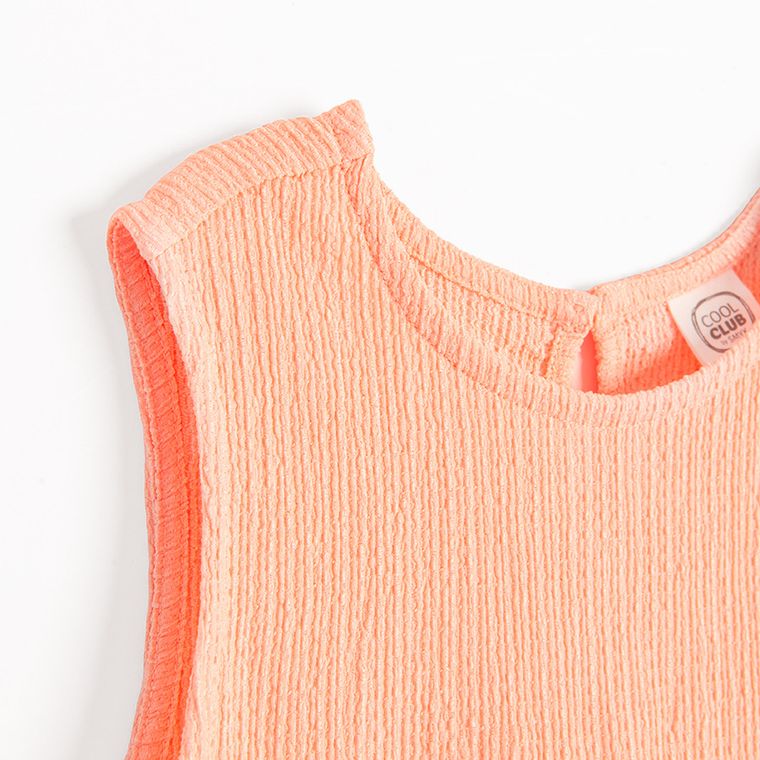 Cool Club, Komplet dziewczęcy, Bluzka bez rękawów, Spodnie materiałowe, wide, pomarańczowy