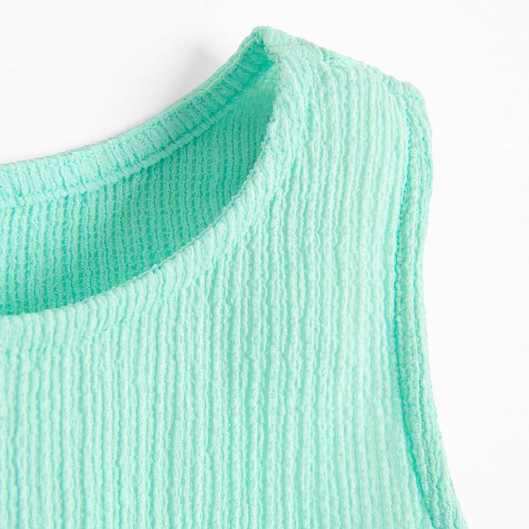 Cool Club, Komplet dziewczęcy, Bluzka bez rękawów, Spodnie materiałowe, wide, turkusowy