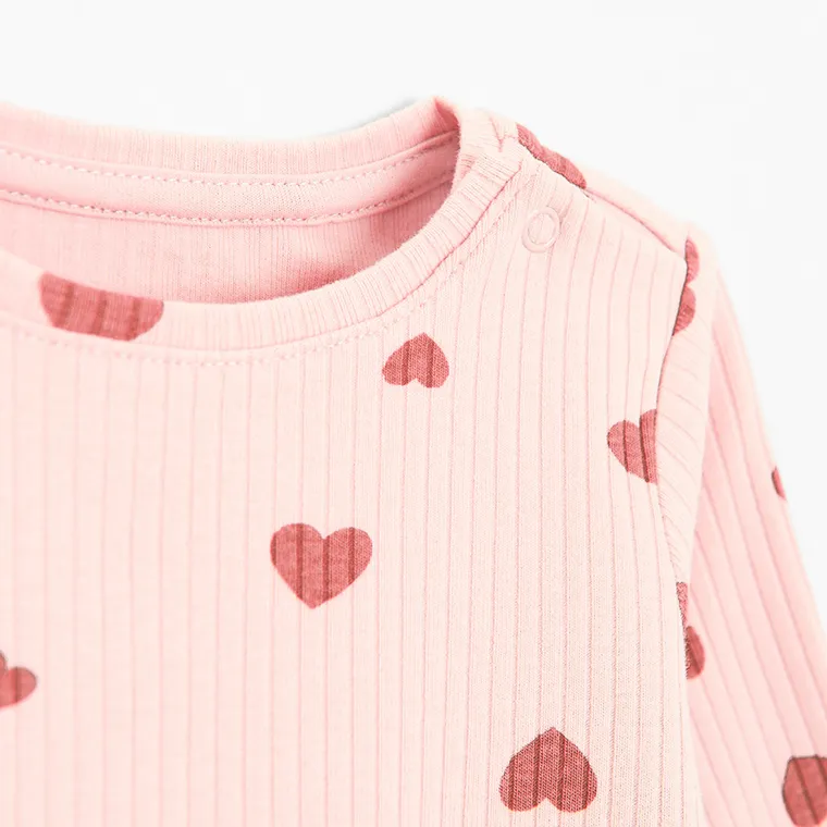 Cool Club, Komplet dziewczęcy, Bluzka z długim rękawem, Legginsy, prążkowany, różowy