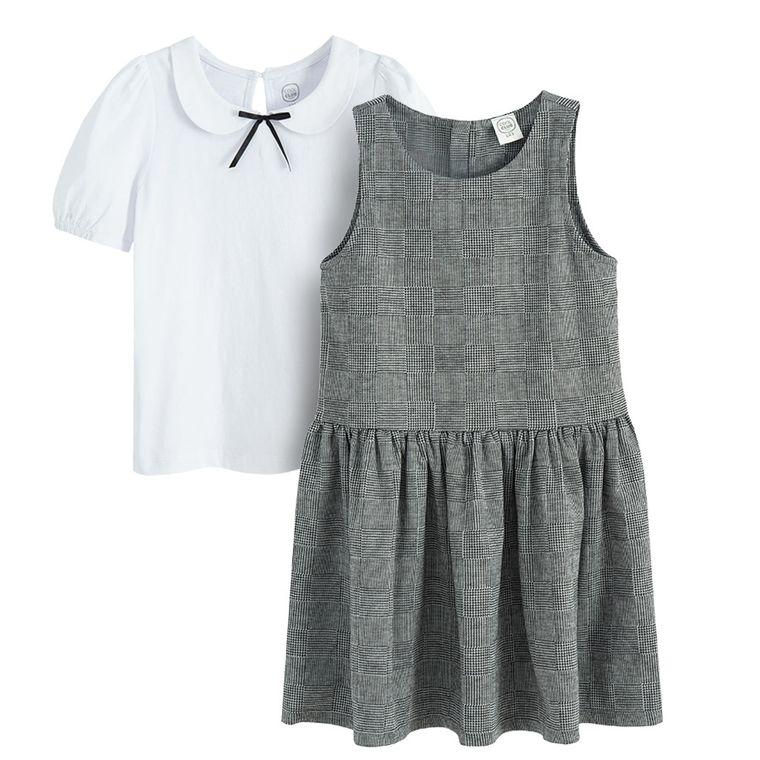 Cool Club, Komplet dziewczęcy, Bluzka z krótkim rękawem, Sukienka bez rękawów, mix