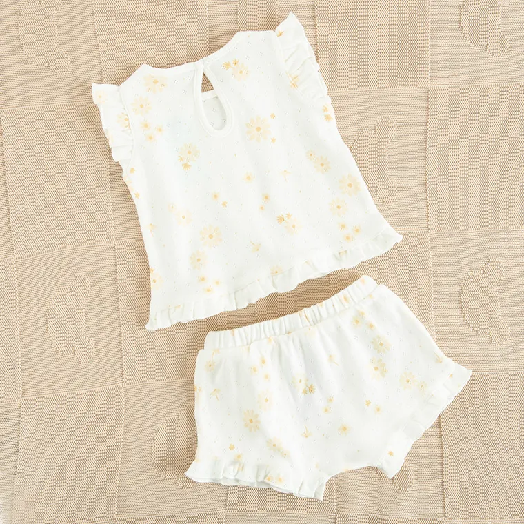 Cool Club, Komplet dziewczęcy, Bluzka z krótkim rękawem, Szorty, biały