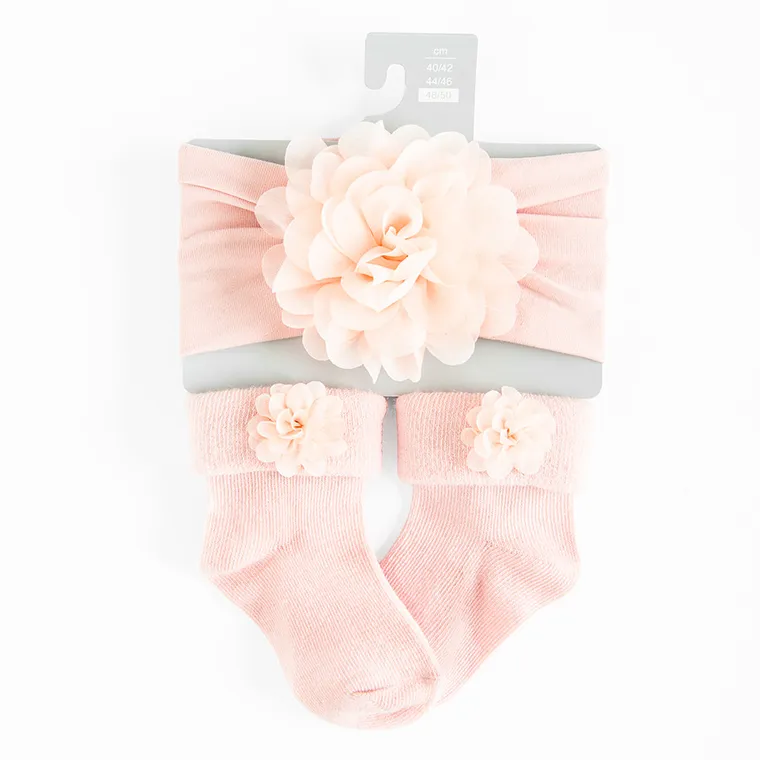 Cool Club, Komplet dziewczęcy, Opaska, Skarpetki, różowy