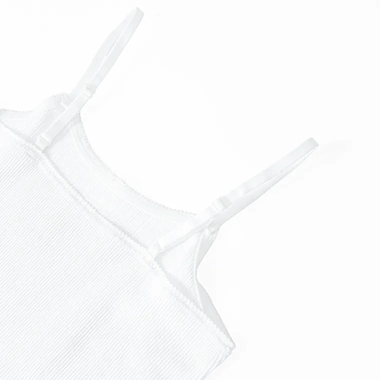 Cool Club, Komplet dziewczęcy, Podkoszulek na ramiączka, Majtki figi, prążkowany, biały