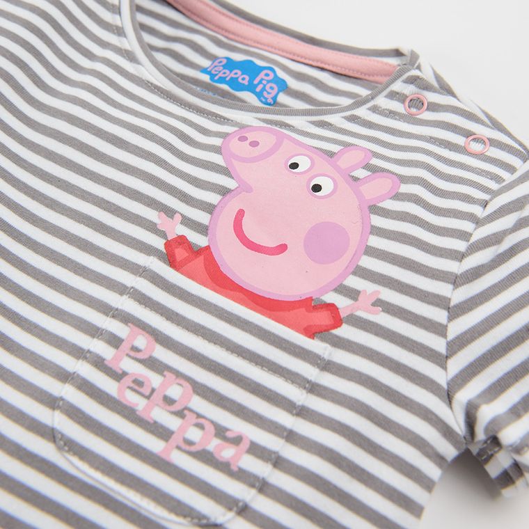 Cool Club, Komplet dziewczęcy, Sukienka z krótkim rękawem, Opaska, Legginsy, mix, Świnka Peppa