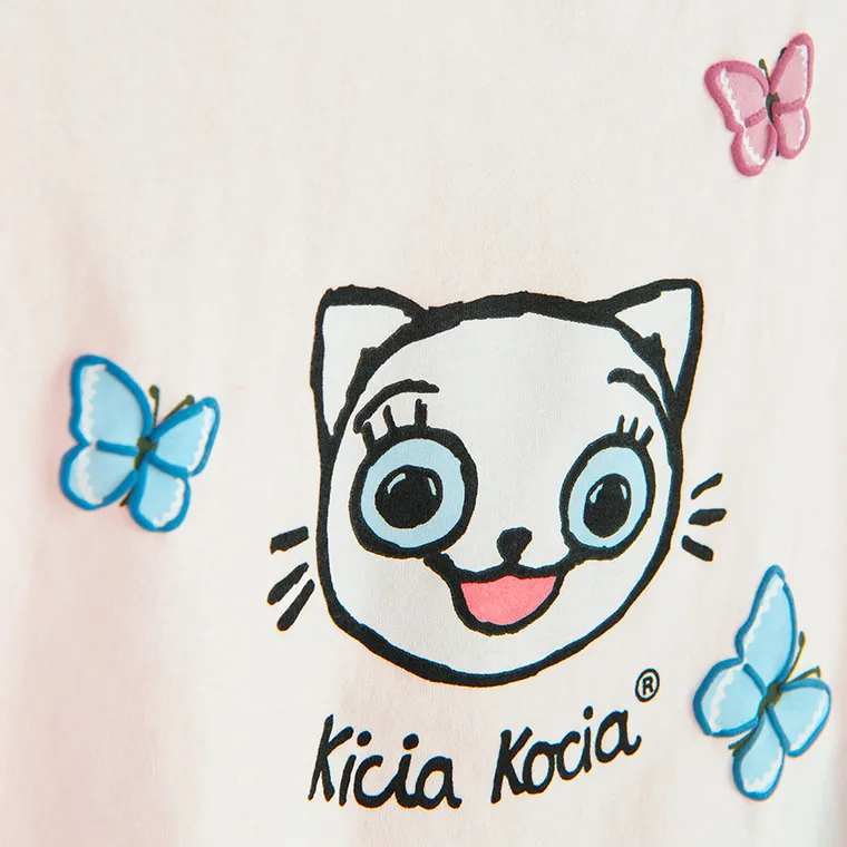 Cool Club, Komplet dziewczęcy, T-shirt, Legginsy 3/4, różowy, Kicia Kocia