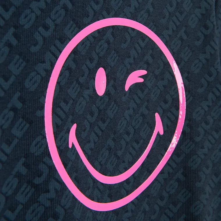 Cool Club, Komplet dziewczęcy, T-shirt, Legginsy, kolarki, prążkowany, czarny, SmileyWorld