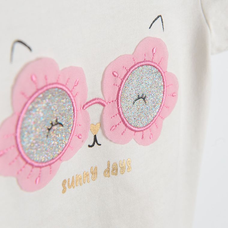 Cool Club, Komplet dziewczęcy, T-shirt, Szorty, biało-żółty