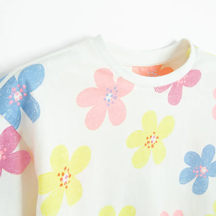 Cool Club, Komplet dziewczęcy, T-shirt, Szorty, biały