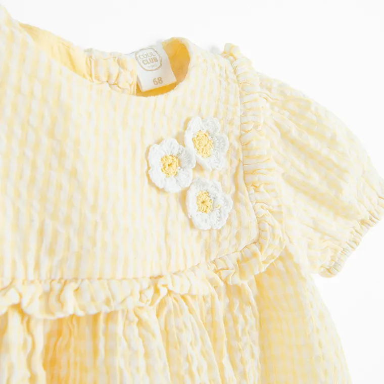 Cool Club, Komplet muślinowy dziewczęcy, Sukienka z krótkim rękawem, Szorty bloomersy, mix