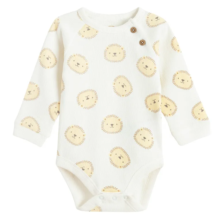 Cool Club, Komplet niemowlęcy, Body z długim rękawem, Półśpiochy, prążkowany, biały