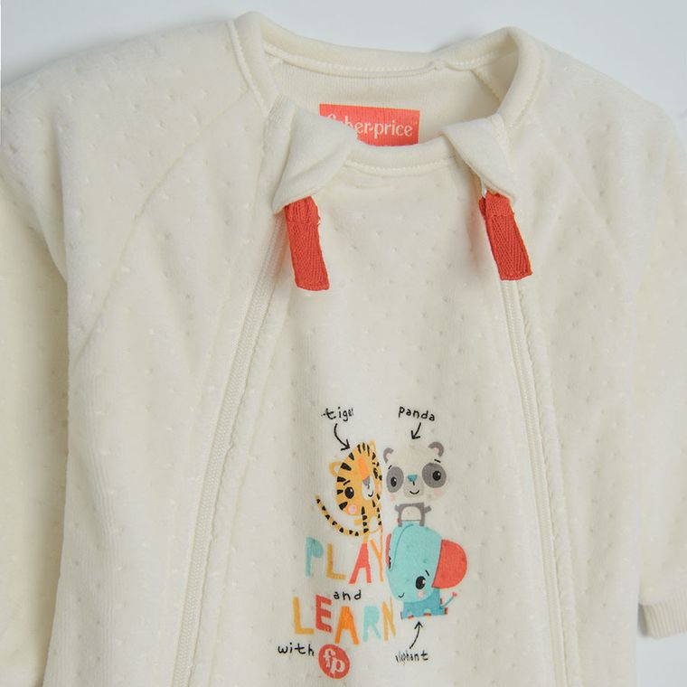 Cool Club, Komplet niemowlęcy, Pajac, Czapka, ecru, Fisher-Price