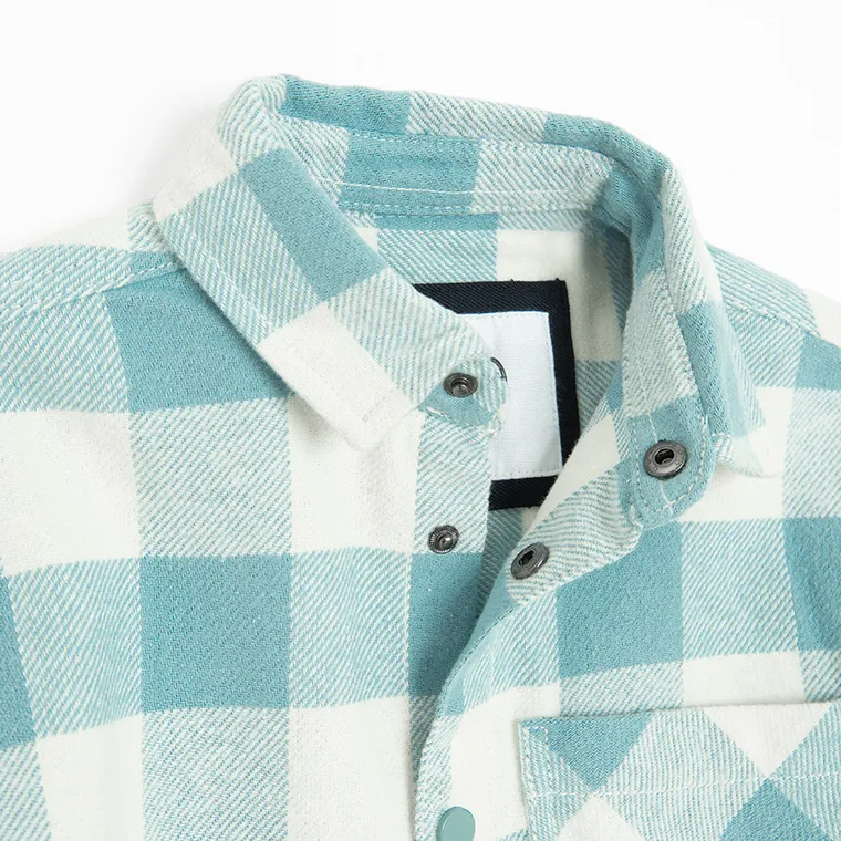 Cool Club, Koszula chłopięca z długim rękawem, flanelowa, niebiesko-biała